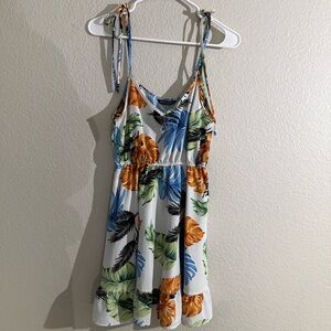 Multicolor Leaf Print Sundress